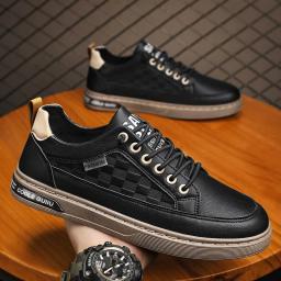Sapatos de skate respiráveis para homens, tênis esportivos masculinos, tênis de corrida, branco, casual - Image 3