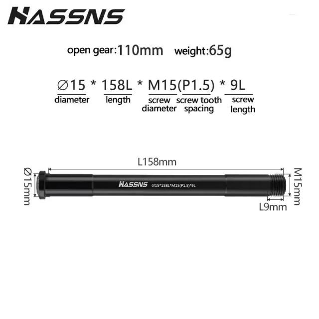 HASSNS Eixo Passante HA-TZ01 Liga de Alumínio 7075-AL para Bicicleta MTB/Estrada