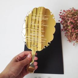 Convite De Casamento Acrílico Personalizado, impressão De Um Lado, Cartões De Menu De Festa, Ouro - Image 3