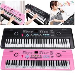 Órgão Eletrônico com Microfone para Crianças, USB, Teclado Digital, Piano, Instrumento Musical, Brinquedo Elétrico, 61 Teclas - Image 1