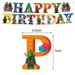 Balões de látex do tema Ninja para crianças, talheres descartáveis, decorações de festa de feliz aniversário, balões Hero Foil, Banner Cake Toppers - Image 2
