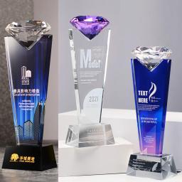 Diamante estilo cristal troféu personalizado criativo high-end casa decoração, excelente funcionários reunião anual competição prêmio, 1pc - Image 5