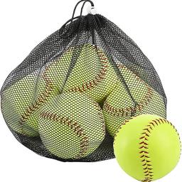 Softballs de couro para jogos, Tamanho oficial, Sem relação, Bola de treino, 12 ", Pacote 6 - Image 1