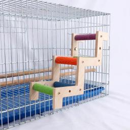 Escada De Gaiola De Pássaro De Madeira Sólida, Birds Poleiro Stand para Periquitos, Calopsitas, Pequeno Papagaio Médio Conures, Finch Bird Climbing Toys - Image 4