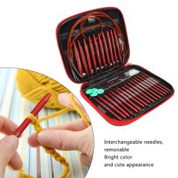 Agulhas De Tricô Set Vários Tamanhos Disponíveis Circular destacável Intercambiáveis Knitting Needles Kit Crochet com Saco De Armazenamento - Image 4