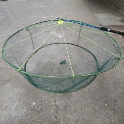 Portátil dobrável rede de pesca mão net com alça de corda de pesca para a captura de peixes camarão caranguejos lagosta acessórios de pesca - Image 3