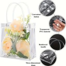 Saco De Presente De Plástico Transparente Com Alça, Embalagem De Presente De PVC Reutilizável, Bolsa Portátil Para Casamento E Festa De Aniversário, 5 PCs, 10 PCs, 20PCs - Image 4