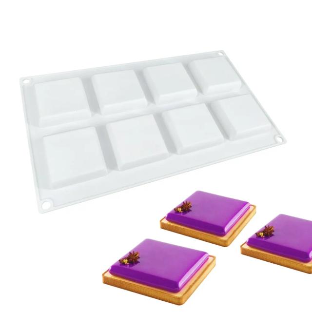 Molde de Silicone Quadrado para Tartes e Bolos de Chocolate - Ideal para DIY em Gelo, Sabão e Vela, Perfeito para Decoração e Acessórios de Cozinha