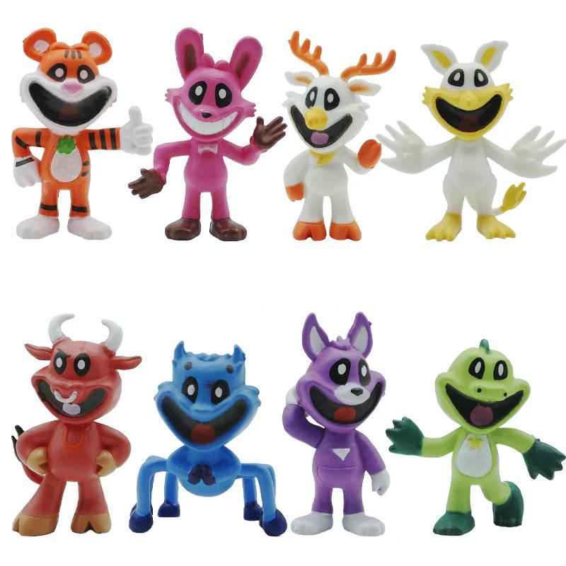 Personagens de desenhos animados Modelo Estatueta para Crianças, Bonecas Colecionáveis, 2 Figuras, Jogo Animal, Coelho, Gato, Cão, Urso, Presente de Brinquedo, 8Pcs, Conjunto - Image 1