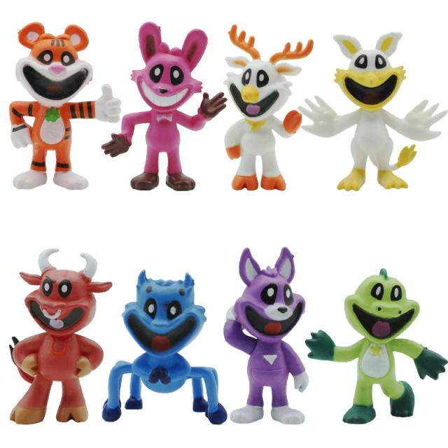 Conjunto de Estatuetas de Personagens de Desenhos Animados para Crianças com 8 Figuras Colecionáveis: Coelho, Gato, Cão e Urso Ideal para Presentes e Jogos