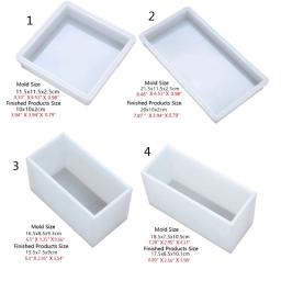 Super grande retangular moldes de silicone 3d retângulo resina arte molde artesanato ferramentas cristal molde sabão fazer dropshipping - Image 4