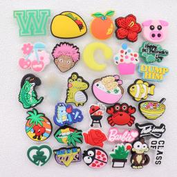 Encantos da sapata do PVC para crianças, dinossauro, macaco, queque, taco, flor, acessórios, ajuste do botão para DIY, presente do X-mas, 1PC - Image 5