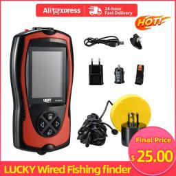Localizador de peixes com sorte, 180m /590ft, detector de profundidade de água, monitor sem fio, à prova d'água, para a pesca do barco - Image 1
