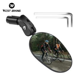 Oeste de bicicleta grande angular espelho retrovisor 360 rotação ajustável guiador espelho mtb ciclismo estrada espelho retrovisor - Image 1