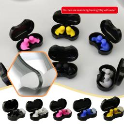 Impermeável Silicone Tampões e Nariz Clip, Acessórios de Natação Suave, Ear Plugs Portáteis, Clipe Nariz Delicado, P8D3, 1 Par - Image 2