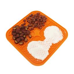 Almofada de lamber para o gato do cão mais lento alimentador lambe esteira para filhote de cachorro gatinho dispensador de silicone pet alimentação lambendo tapete de banho distração - Image 2