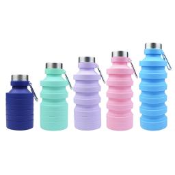 Garrafa de silicone retrátil portátil, garrafa de água dobrável, viagem ao ar livre, corrida, copo bebendo, esportes, 500ml, 550ml - Image 2