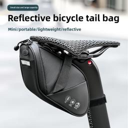 Offbondage saco de bicicleta 1.8l reflexivo sela saco à prova dwaterproof água ciclismo cauda saco portátil mtb estrada pacote traseiro sob o assento saco - Image 3