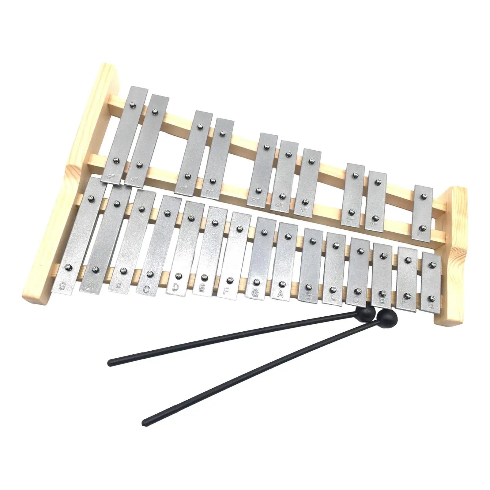 Xilofone profissional compacto com balizas, 25 chaves Glockenspiel, presentes portáteis para crianças e adultos, moldura de madeira, instrumento musical - Image 1