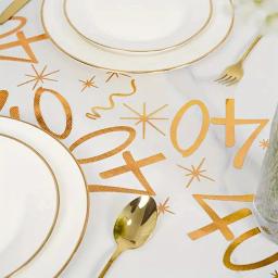 20th 30th 60th decoração de corredor de mesa de aniversário para 18 40 50 70 suprimentos de festa de mesa de aniversário 3m rolo de corredor de mesa dourado decoração de aniversário - Image 5