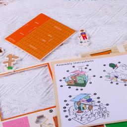 Quebra-cabeça tridimensional de desenho animado, brinquedos artesanais para crianças, cartão de papel, modelo de construção de villa, decoração de mesa - Image 6