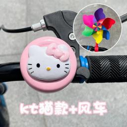 Kawaii hello kitty bicicleta sino sanrioed minha melodia kuromi cinnamoroll purin guidão da bicicleta anéis de alarme ciclismo guidão chifre - Image 4