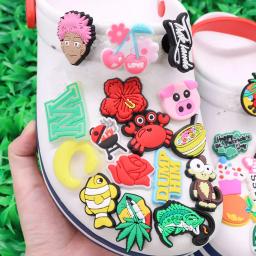 Encantos da sapata do PVC para crianças, dinossauro, macaco, queque, taco, flor, acessórios, ajuste do botão para DIY, presente do X-mas, 1PC - Image 4