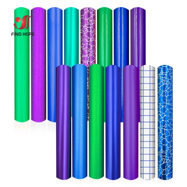 Pacote com 15 Folhas de Vinil Adesivo 12"x10" para Sinalização, Scrapbooking e Decoração DIY em Janelas e Canecas