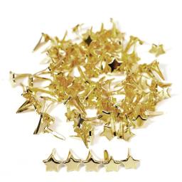 100 pces mini prendedores de ouro prendedor de papel estrela-forma cabeça dividir pinos 0.39x0.51in para diy scrapbooking artesanato de papel - Image 2