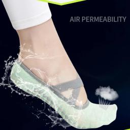 Respirável sem encosto antiderrapante esportes meias para mulheres, tornozelo meias, fitness, ginásio, pilates, ioga, ballet, dança, alta qualidade - Image 3