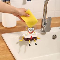 Bob Esponja SquarePants Escova De Lavagem De Prato, Suprimentos De Cozinha, Rack De Drenagem, Pratos De Limpeza Escovas, Esfoliante Reutilizável, Esfregão - Image 3