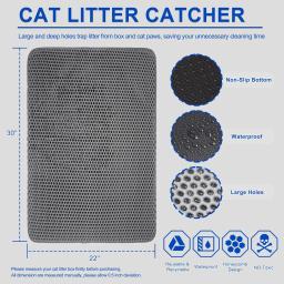 Impermeável dupla camada EVA Cat Litter Mat Tapete de estimação dobrável, almofadas de cama para gatos, suprimentos limpos - Image 5