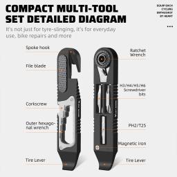 WEST BIKING-Portátil Bicicleta Tire Lever Multitool, MTB Road Bike Repair Tools, Ciclismo Ratchet Wrench, Hex Bike Kits de Manutenção - Image 6