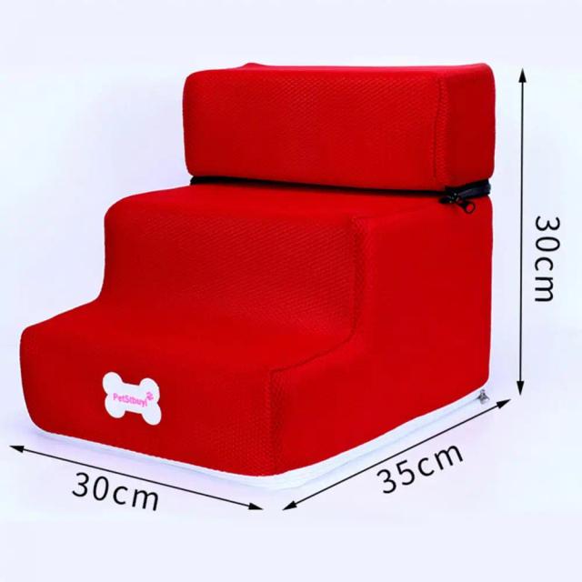 Rampa Antiderrapante Removível para Escadas de Cães Pequenos e Gatos - 3 Passos para Facilitar o Acesso e Brincadeiras 