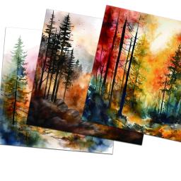 Autumn Forest Junk Journal Set, Perfeito para o jornal, Artesanato, Suprimentos de Scrapbooking, 12 papéis, 60 adesivos, 72 pcs - Image 6