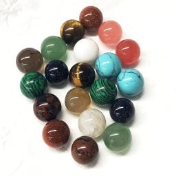 20 Pçs/Set Pedras Minerais Naturais Esfera de Cristal Tiger Eye Ágatas Bola Beads No Buraco Beads para DIY Cristal Cura Fazer Jóias - Image 2
