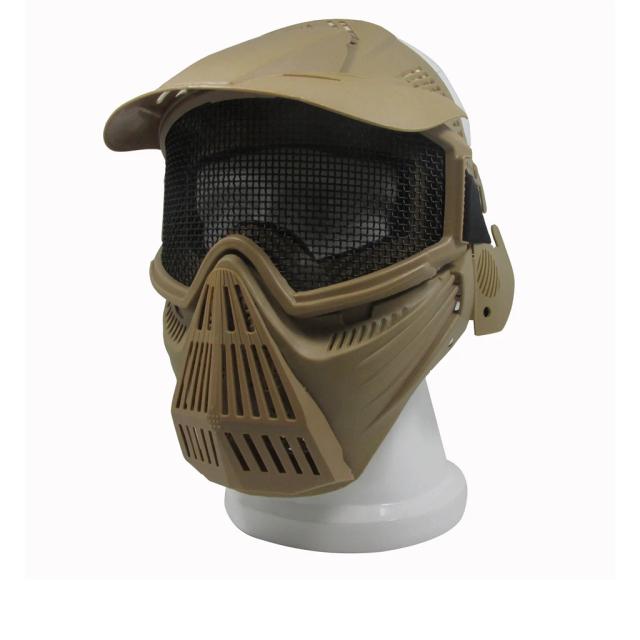 Máscara Facial Completa Tática Zlangsports para Paintball e Airsoft com Viseira de Sol - Ideal para Cosplay e Halloween