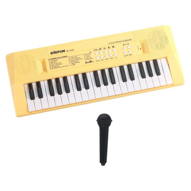 Teclado Piano Eletrônico para Iniciantes com 37 Chaves - Brinquedo Educativo e Presente Ideal para Aniversário Infantil