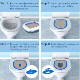 2023 Higiênico Pet Upgrade Cat WC Trainer Reutilizável Treinamento WC para Gatos Training Set Cat Litter Box Mat WC Accessaries - Image 4