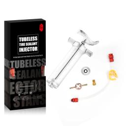 Chooee bicicleta tubeless selante seringa tubeless kit de reparo mtb selante injector bicicleta pneu fluido injeção ferramenta 50ml/20ml - Image 6