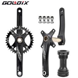 Goldix manivela de bicicleta 104bcd mtb, manivela de liga de alumínio com fundo 170mm, placa preta 32t 34t 36t 38t - Image 5