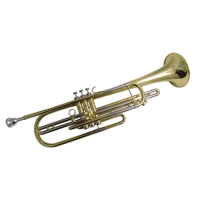 Bb baixo trompete instrumentos musicais laca prata niquelado com caso bocal - Image 1