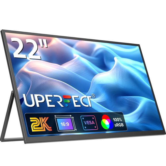 Monitor Uperfect UMAx 22" 2K 1440P com 100% sRGB, Tela IPS e Suporte Ajustável para Laptops e Consoles de Jogos