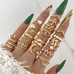 23 peças anéis femininos acessórios de joias de qualidade de luxo novos em bijuterias de aço inoxidável - Image 1
