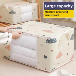 Saco Organizador de Roupeiro Dobrável, Bolsa De Armazenamento, Cobertor De Colcha, Organização Doméstica, Recipientes De Armazenamento, Sacos Reutilizáveis, Zip, Pano - Image 2