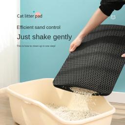 Tapete de lixo respirável para gatos, filtro duplo, anti-descamação, absorvente, desodorante, anti-respingo, vaso sanitário, arranhando - Image 3
