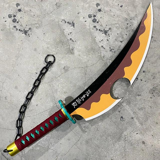 Espada Uzui Tengen Nichirin de Anime Japonês para Cosplay e Colecionáveis – Modelo de Madeira 83cm
