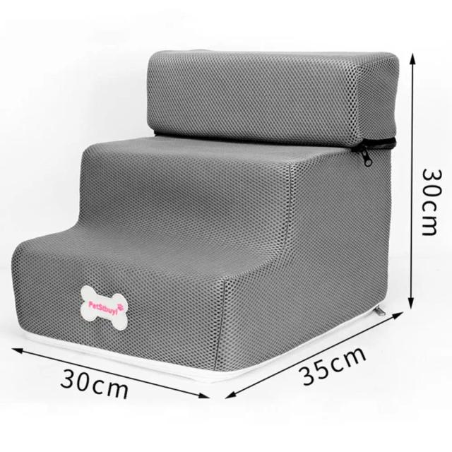 Escada Removível Antiderrapante para Pets: Ideal para Cães e Gatos com 3 Degraus