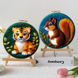 Kits De Pintura De Lã PhotoCustom Frame, Bordados DIY, Pintura De Agulha Artesanal, Coruja Animal Felting Decoração, 20x20cm, Novo - Image 5