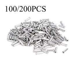 100/200 pçs linha de bicicleta tubo cauda tampas de extremidade linha de freio desviador mudança fio tampas dicas crimpagens mtb tampa do cabo de freio da bicicleta - Image 1
